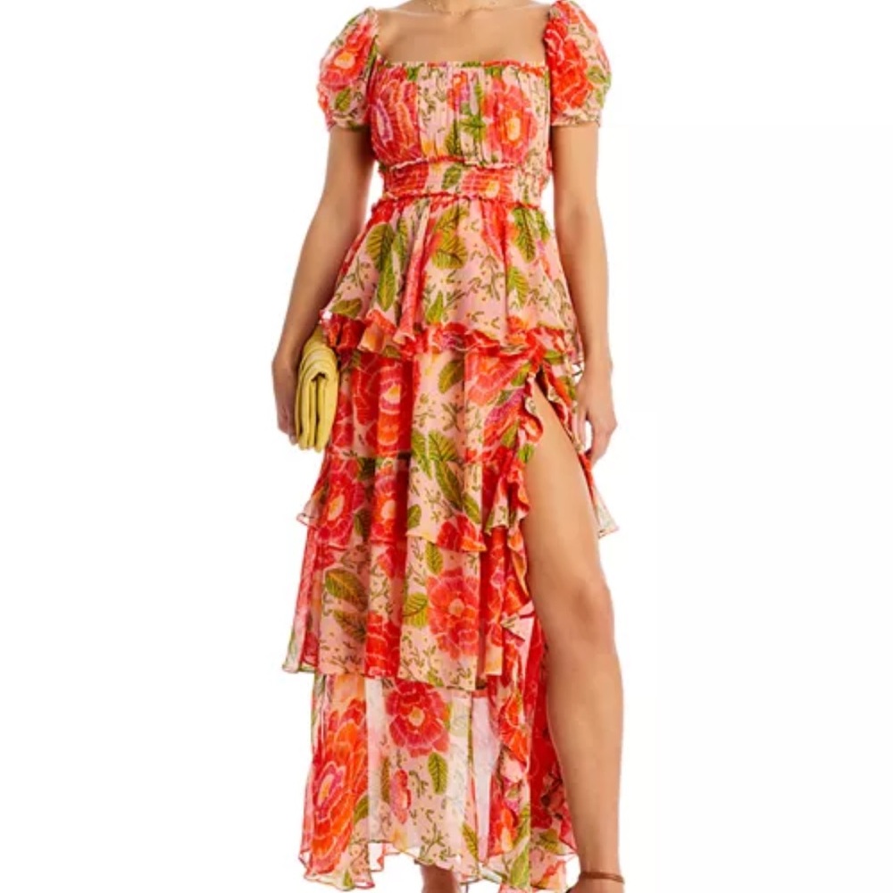 FARM Rio Pink Blooming Floral Maxi Dress NWT Size Small